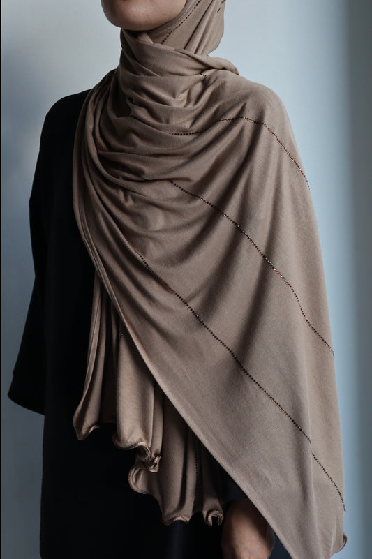 LUXURY STRASS BEIGE FONCÉ