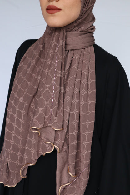 HOLOGRAPH AVEC STRASS MAUVE TAUPE