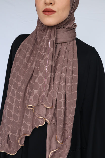 HOLOGRAPH AVEC STRASS MAUVE TAUPE