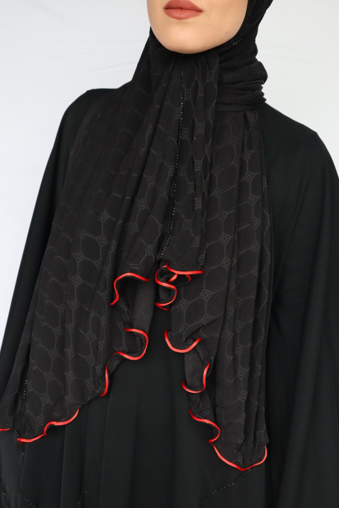 HOLOGRAPH AVEC STRASS NOIR BORDURE ROUGE