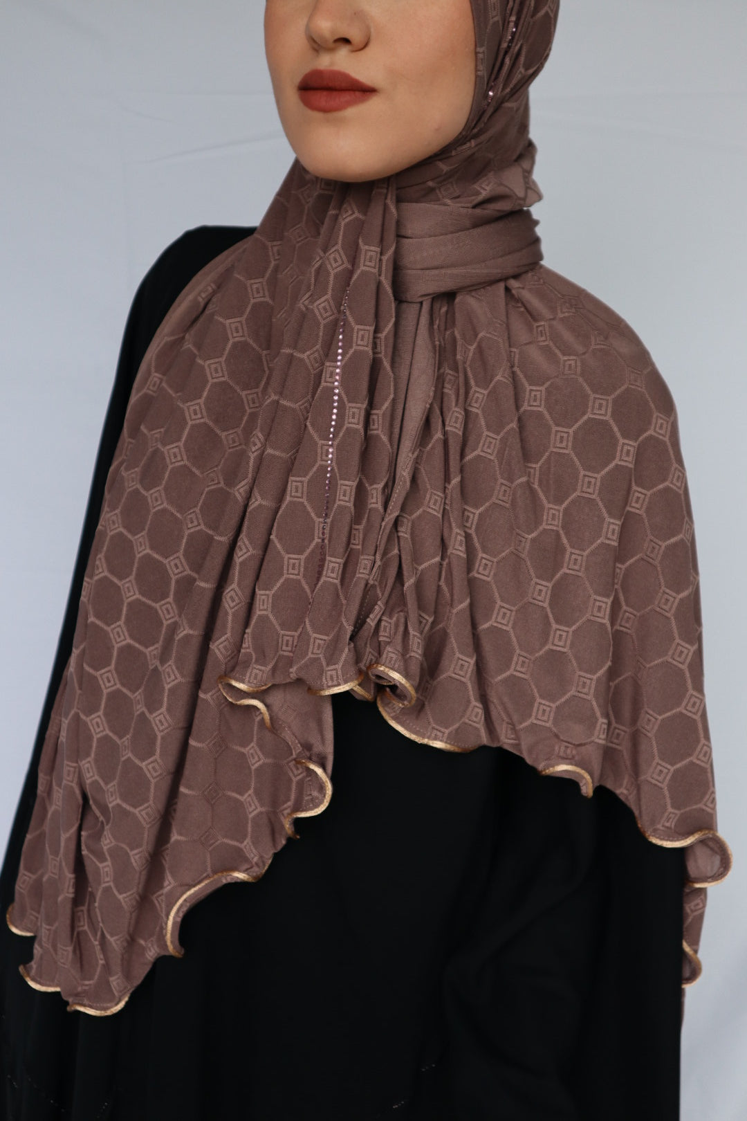 HOLOGRAPH AVEC STRASS MAUVE TAUPE