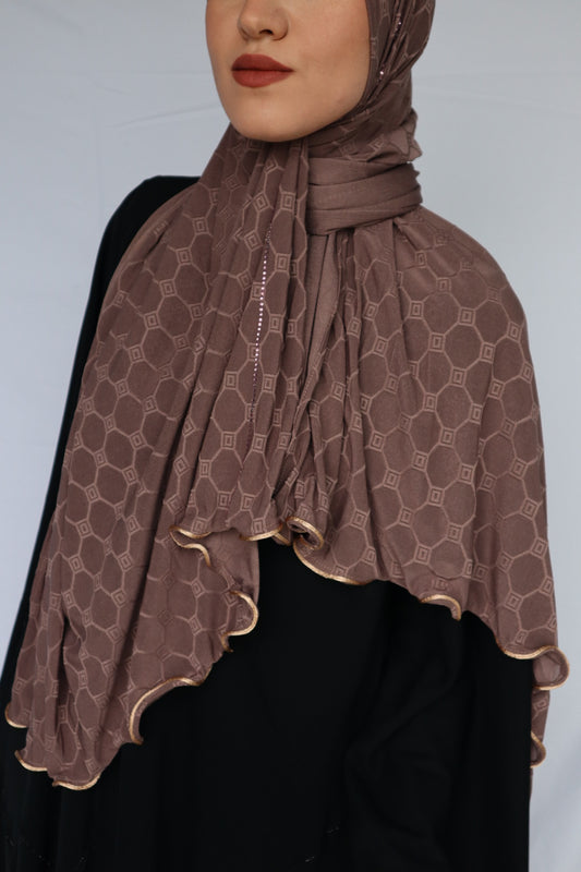 HOLOGRAPH AVEC STRASS MAUVE TAUPE