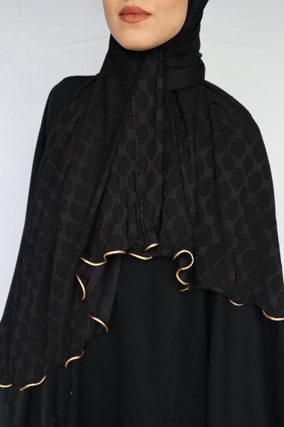 HOLOGRAPH AVEC STRASS NOIR BORDURE DORÉE