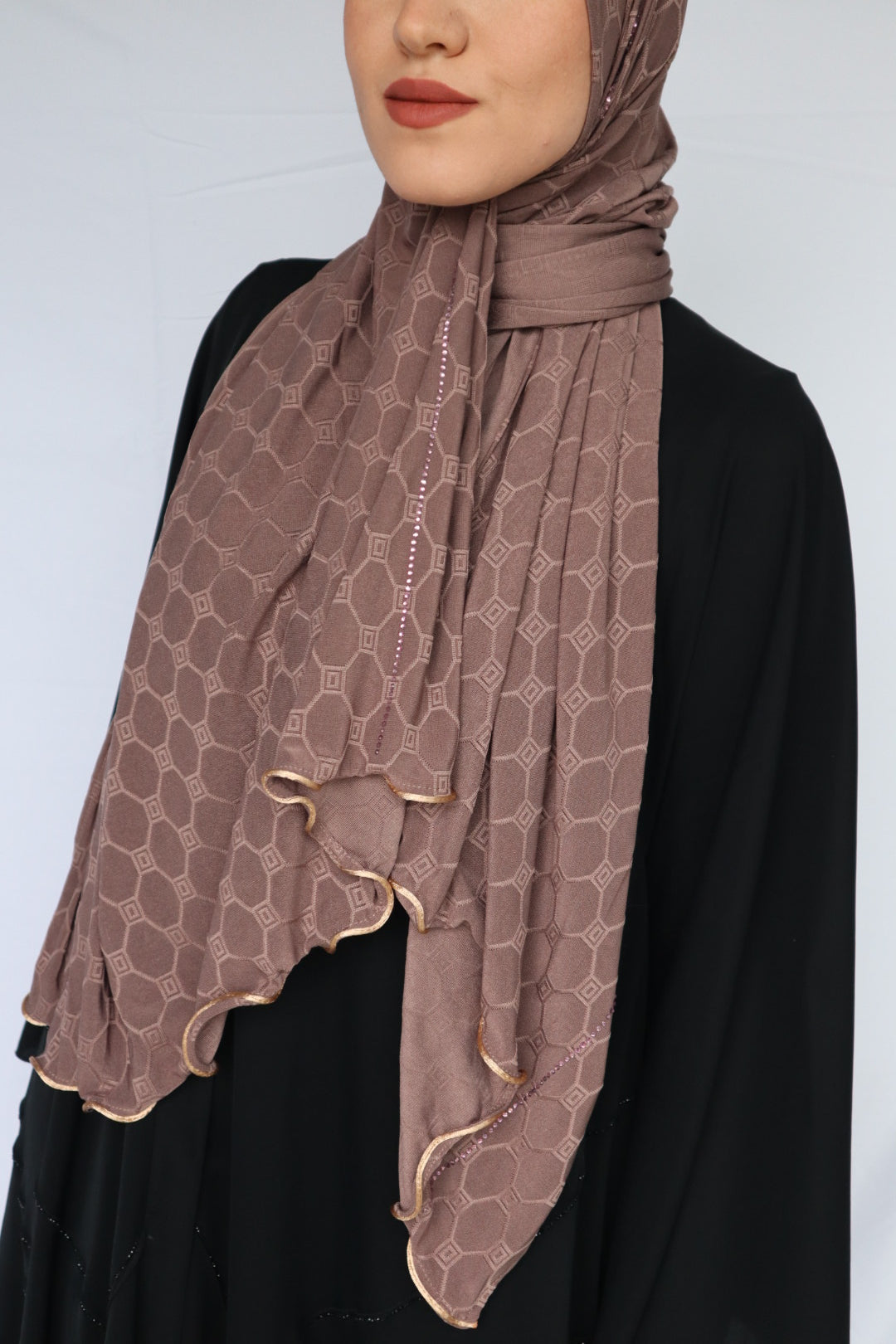 HOLOGRAPH AVEC STRASS MAUVE TAUPE